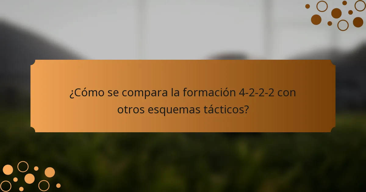 ¿Cómo se compara la formación 4-2-2-2 con otros esquemas tácticos?