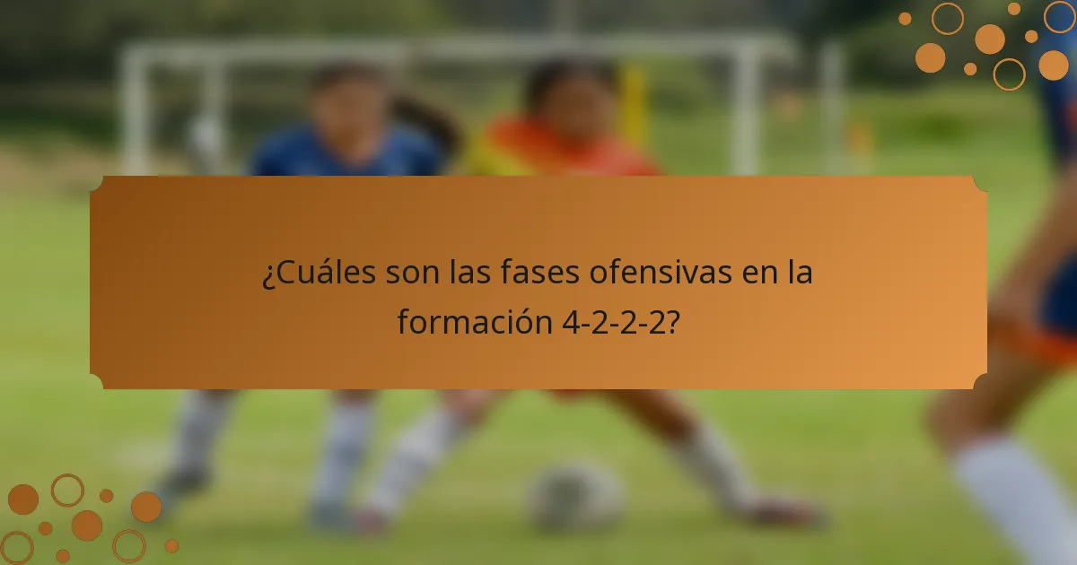 ¿Cuáles son las fases ofensivas en la formación 4-2-2-2?