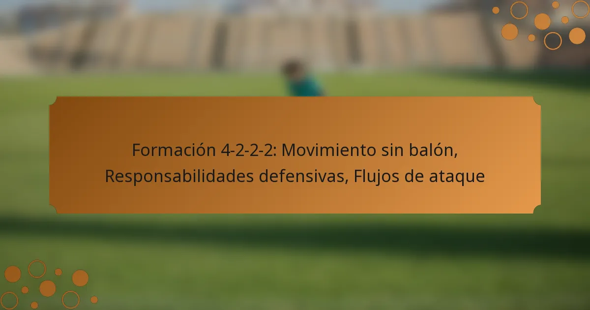 Formación 4-2-2-2: Movimiento sin balón, Responsabilidades defensivas, Flujos de ataque