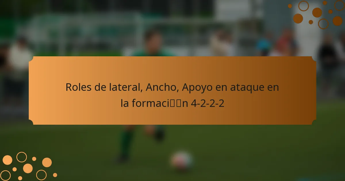 Roles de lateral, Ancho, Apoyo en ataque en la formación 4-2-2-2